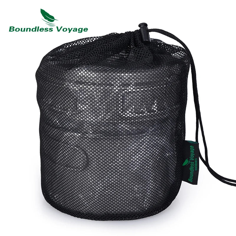 Boundless Voyage 5pcs Black Nylon Mesh Bag Gym Drawstring Net Bag Travel Stuff Sack for Cookware Outdoor Tools Storage Ditty Bag