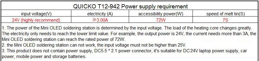 T12-942 OLED MINI soldering station Digital electronic welding iron DC Version Portable without power supply QUICKO