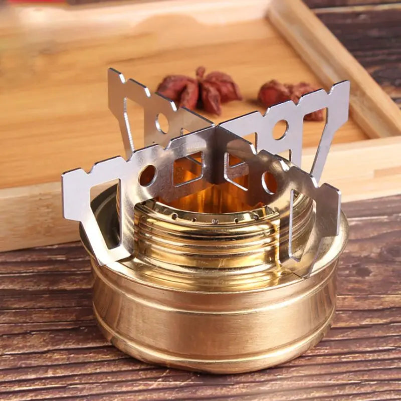 Outdoor Camping Alcohol Stove Cross Stand Stainless Steel Mini Picnic Stove Rack