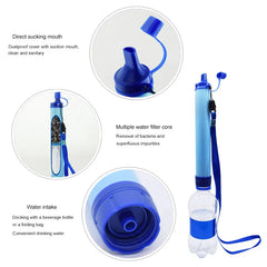 Outdoor Water Purifier Camping Hiking Emergency Life Survival Portable Purifier Water Filter Filtration Straws