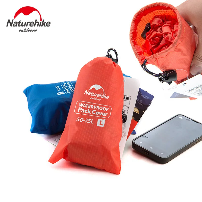 NatureHike Bag Cover 20~75L Waterproof Rain Cover For Backpack Camping Hiking Cycling School Backpack Luggage Bags Dust Covers