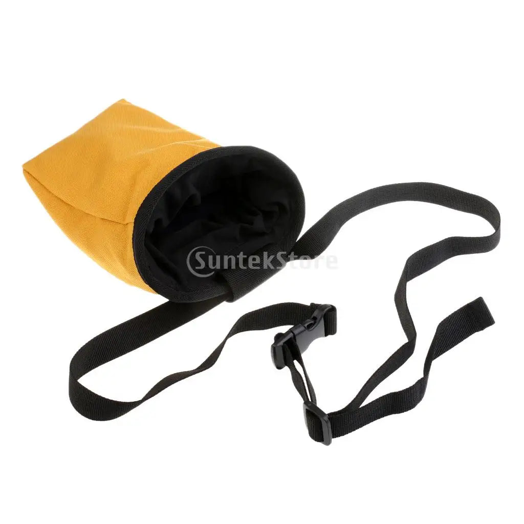 Outdoor Chalk Bag for Bouldering Rock Climbing Weight Lifting Gymnastics Gym with Rear Zip & Drawstring Closure & Waist Belt