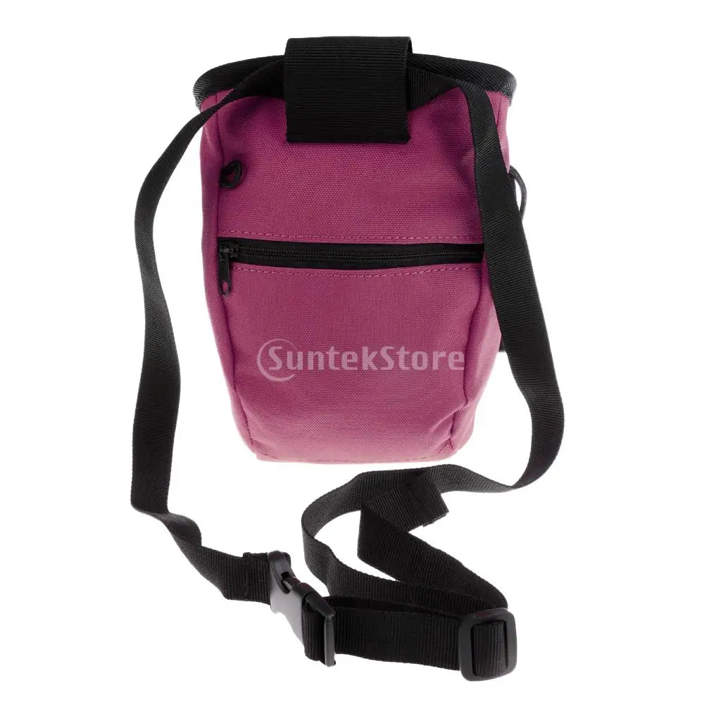 Outdoor Chalk Bag for Bouldering Rock Climbing Weight Lifting Gymnastics Gym with Rear Zip & Drawstring Closure & Waist Belt