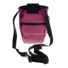 Outdoor Chalk Bag for Bouldering Rock Climbing Weight Lifting Gymnastics Gym with Rear Zip & Drawstring Closure & Waist Belt