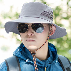 Men's Fishing Sun Hat Wide Brim Mountaineering Sun Hat Summer Outdoor Helmet Sun Cap  Fisherman's Hat B-8272