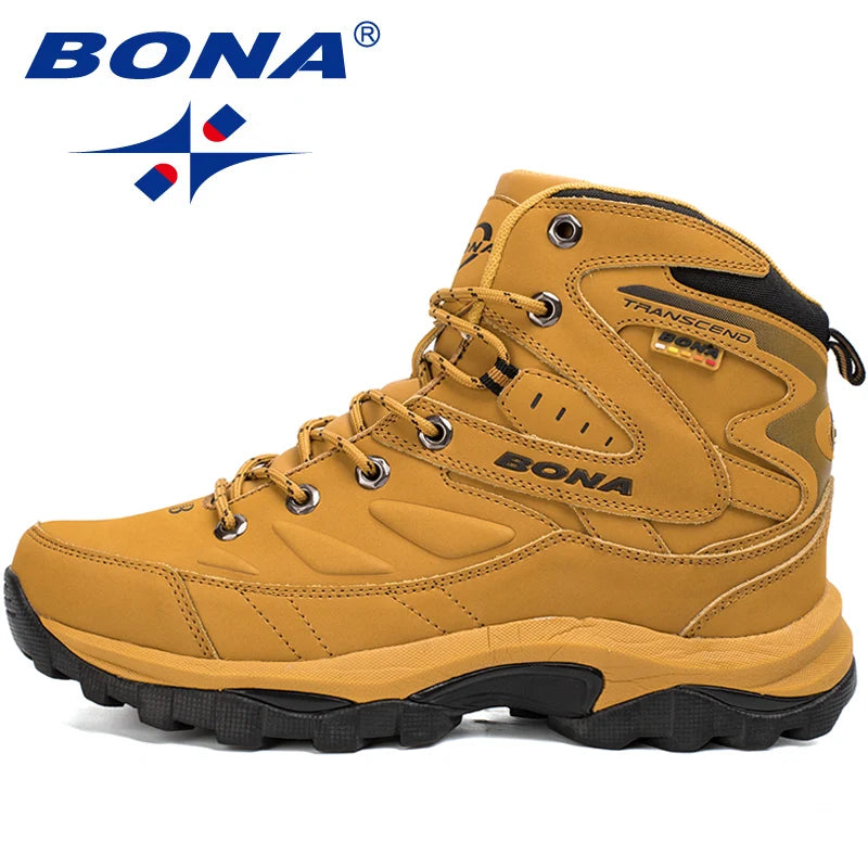 BONA New Hot Style Men Hiking Shoes Winter Outdoor Walking Jogging Shoes Mountain Sport Boots Climbing Sneakers Free Shipping