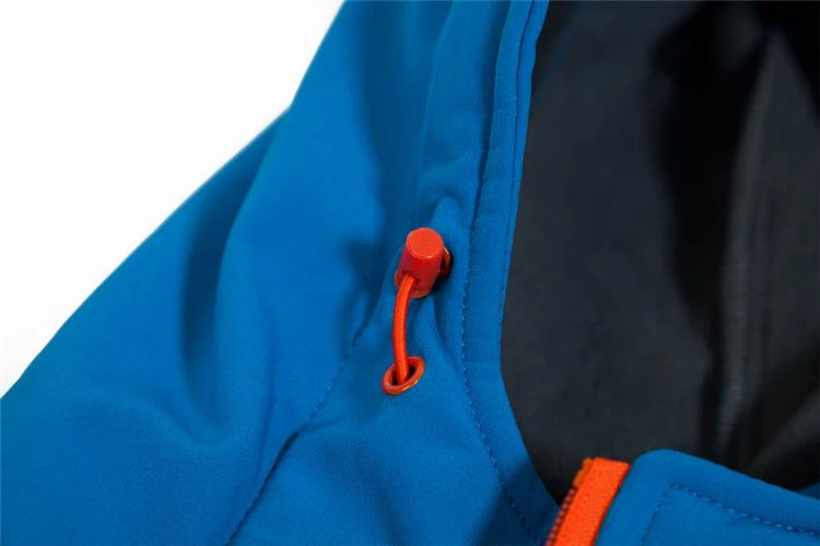 Customize LOGO Waterproof Hiking Clothing Thermal Fleece Softshell Jacket Men Hoodie Windproof Ski Climb Hunting Fishing Clothes