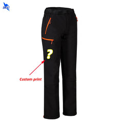 Customize LOGO Camping Hiking Softshell Pants Women Waterproof Thermal Fleece Trousers Outdoor Sport Trekking Skiing Clothing