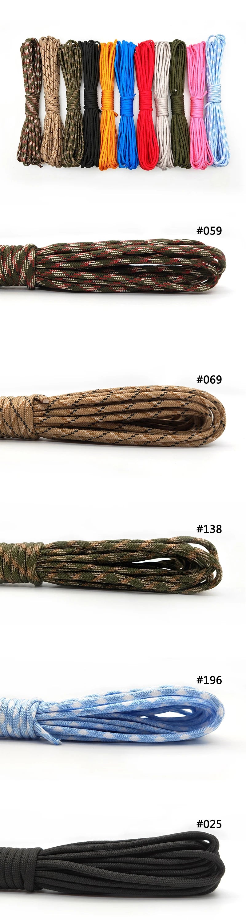 100FT Dia.4mm 7 stand Cores Paracord for Survival Parachute Cord Lanyard Camping Climbing Camping Rope Hiking Clothesline