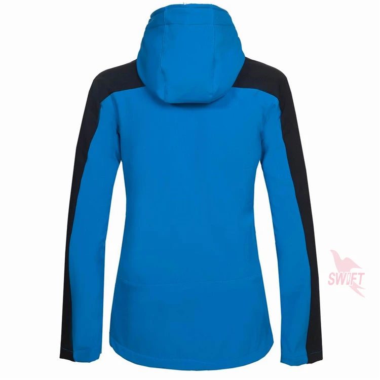 Customize LOGO Thermal Fleece Waterproof Hoodies Softshell Jacket Women Windproof Outdoor Hiking Camping Trekking Clothing