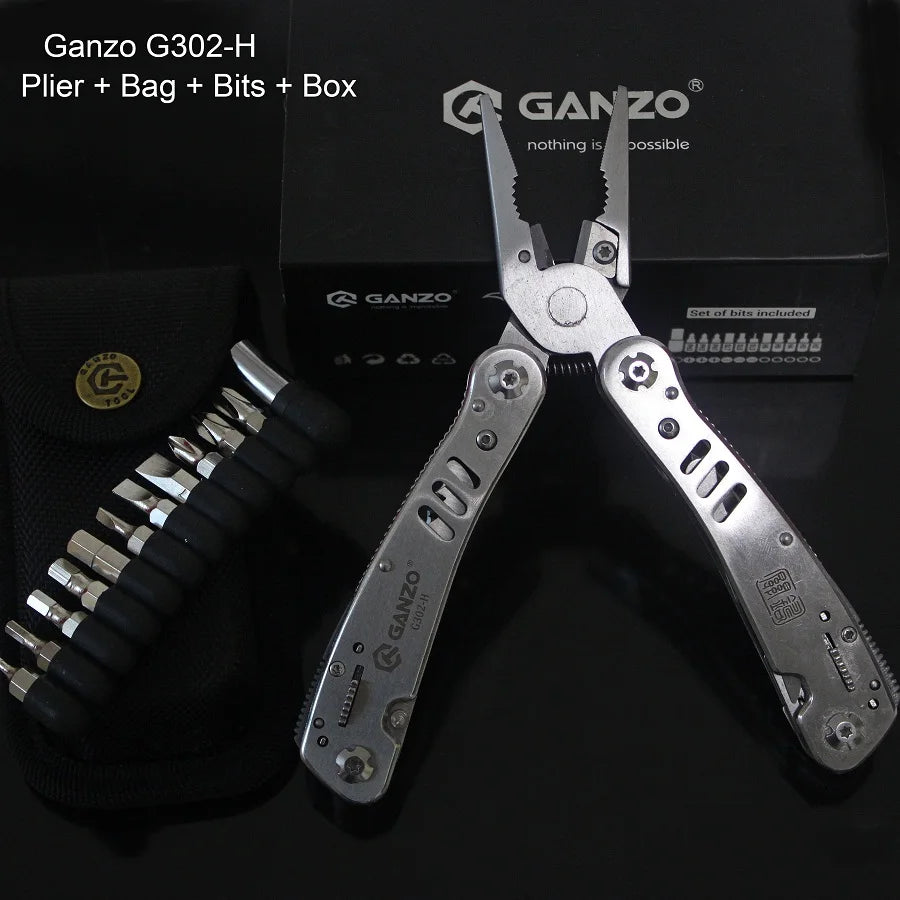 Ganzo Knife G302B Multi Tool Plier Bits EDC Survival Multitools Pliers 26 in 1 Outdoor Multifunction folding knives  Camping