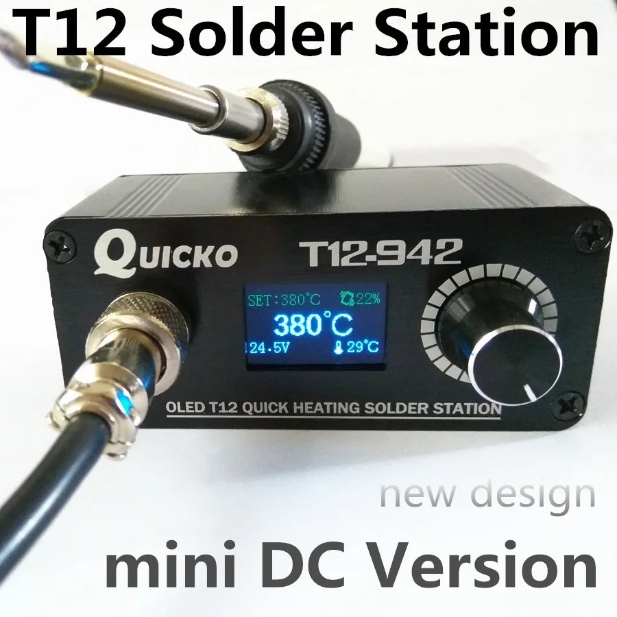 T12-942 OLED MINI soldering station Digital electronic welding iron DC Version Portable without power supply QUICKO