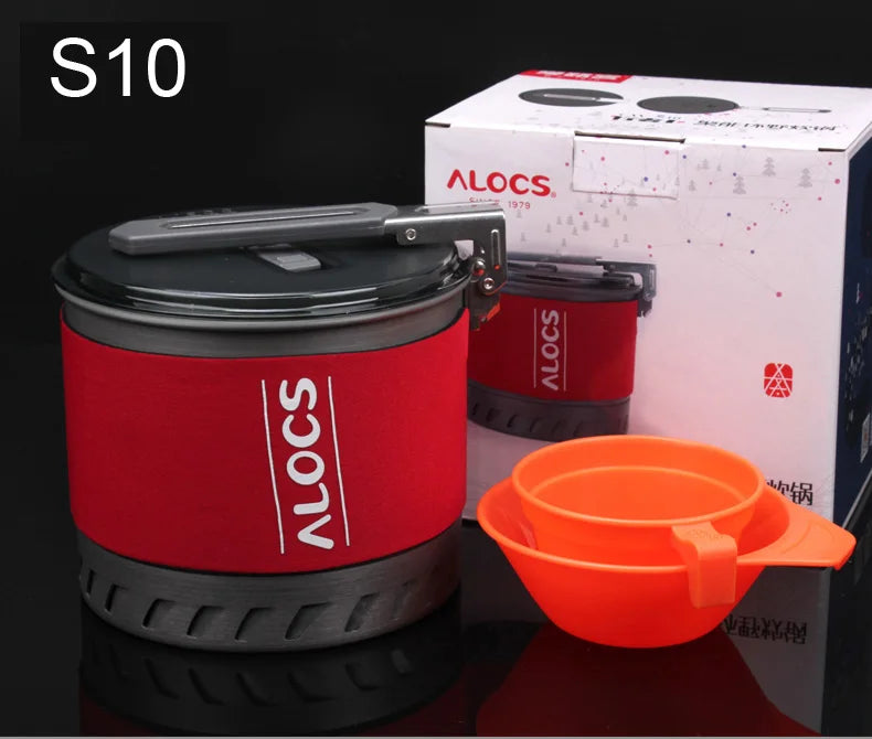 Alocs 1 2 People Camping Cookware Set Picnic Folding Pans Ultralight Outdoor Pot Skillet Pan CW-S10 S11