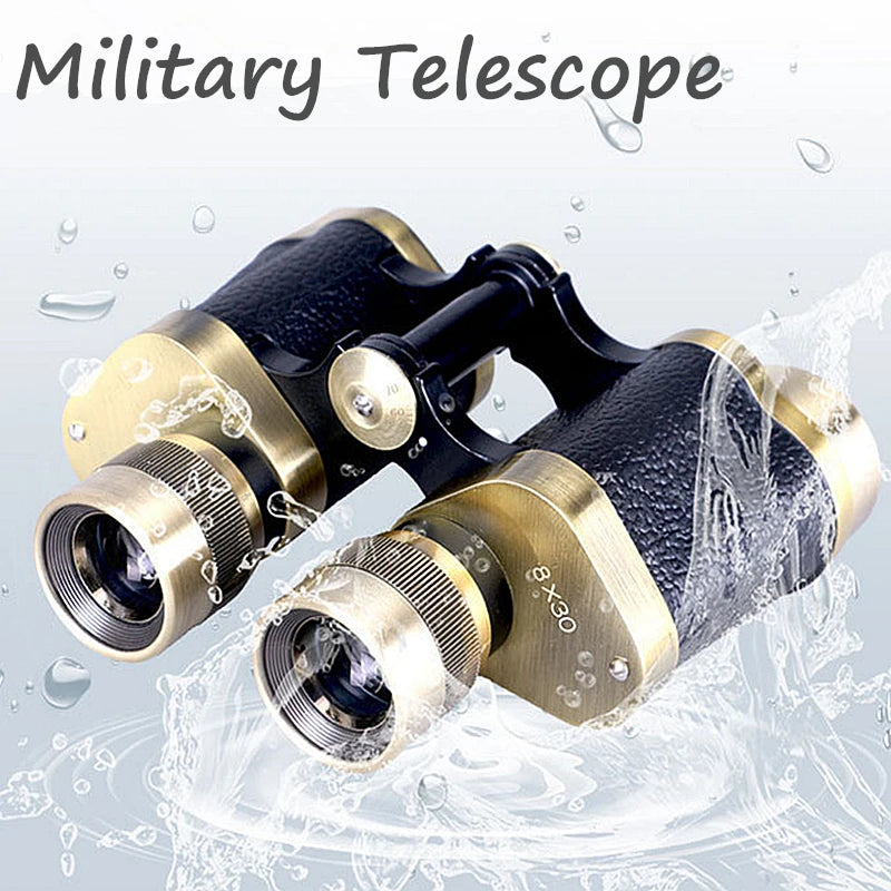 Pure Copper Telescope Military Binoculars Professional Spotting Scope with Rangefinder HD Night Vision