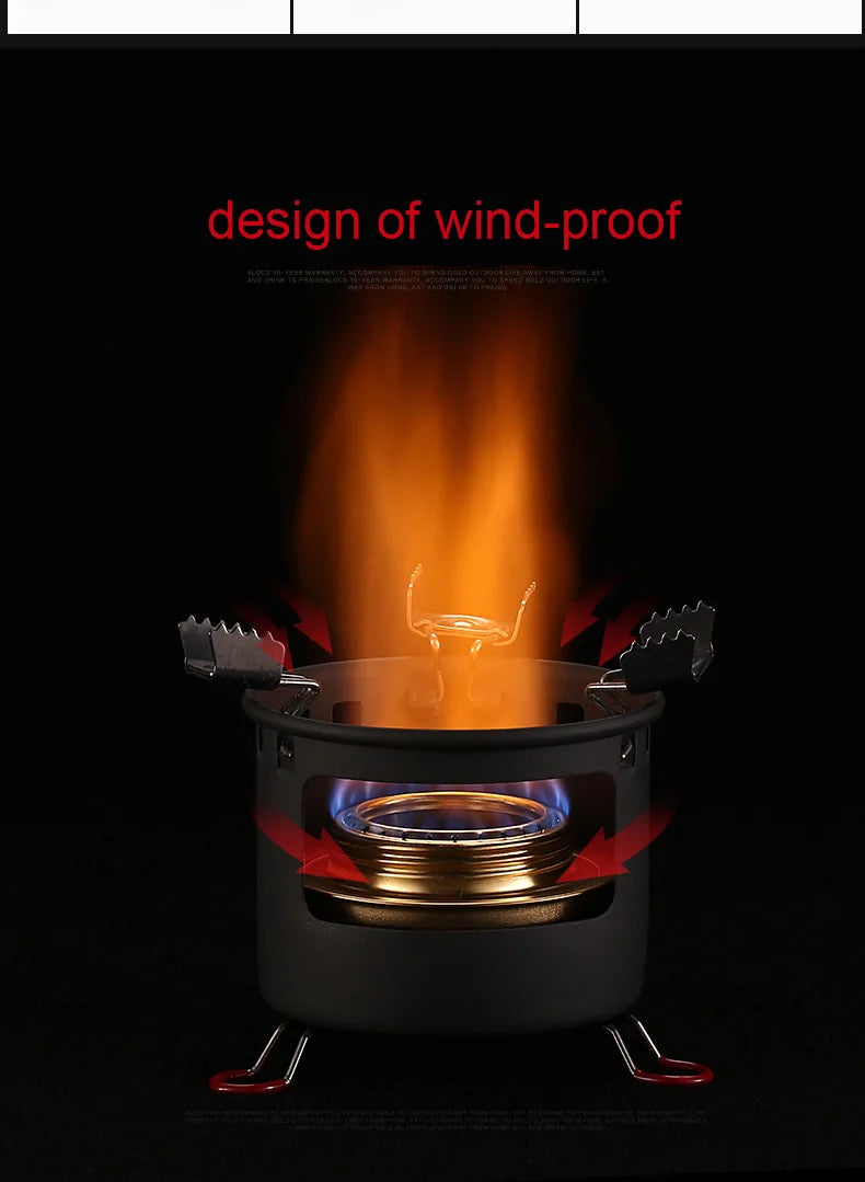 ALOCS B13/K04 Outdoor Camping Alcohol Burn Stove with Stand Folding Picnic Outdoor Stove Camping Cookware with Kettle