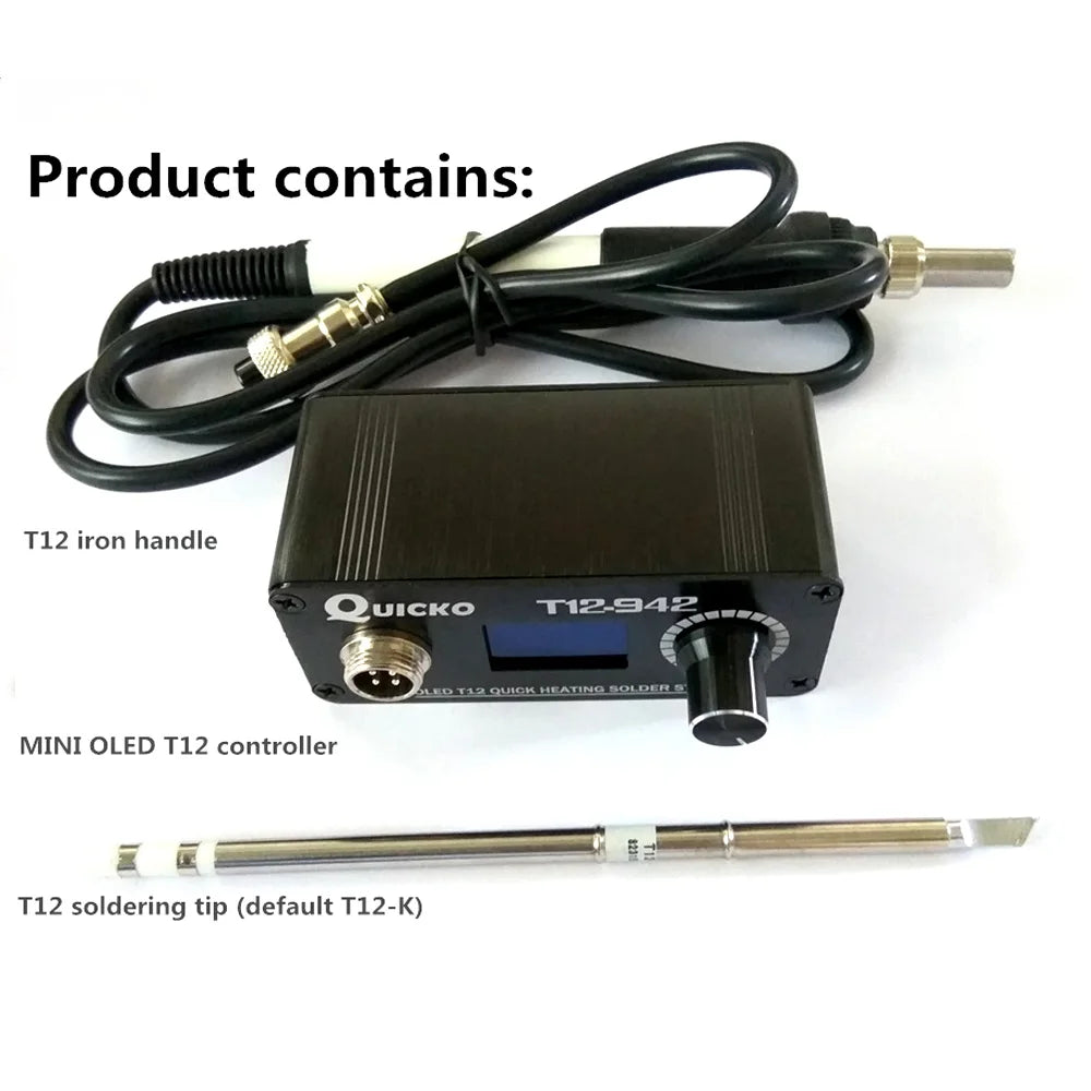 T12-942 OLED MINI soldering station Digital electronic welding iron DC Version Portable without power supply QUICKO