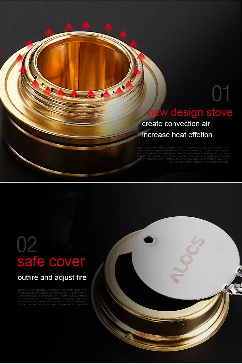 ALOCS B13/K04 Outdoor Camping Alcohol Burn Stove with Stand Folding Picnic Outdoor Stove Camping Cookware with Kettle