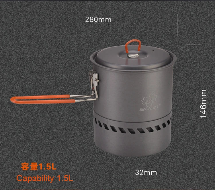 Bulin Outdoor Gas Stove Folding Cooking Furnace Camp Cookware Split Gas Furnace Stove for Camping Hiking Picnic with Pot