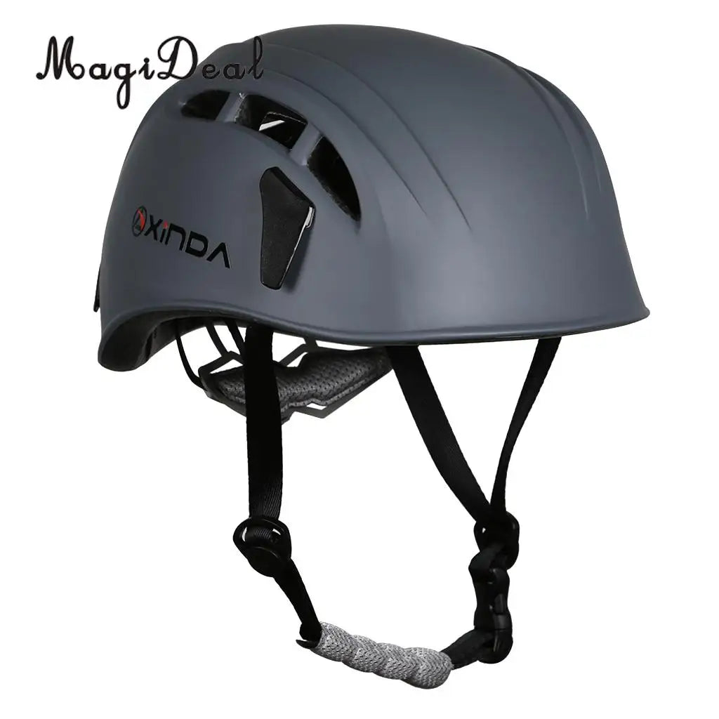 Safety Helmet Outdoor Rock Climbing Caving Kayaking Rappel Rescue Gray for Wall Equipment Rappelling Mountaineering Accessory