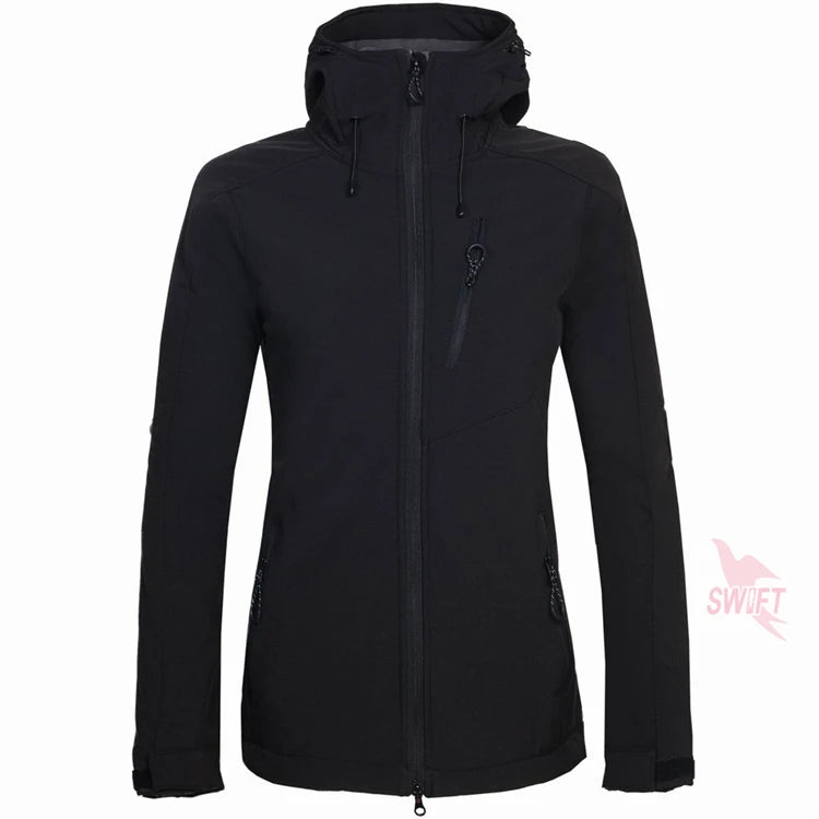 Customize LOGO Thermal Fleece Waterproof Hoodies Softshell Jacket Women Windproof Outdoor Hiking Camping Trekking Clothing