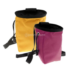 Outdoor Chalk Bag for Bouldering Rock Climbing Weight Lifting Gymnastics Gym with Rear Zip & Drawstring Closure & Waist Belt