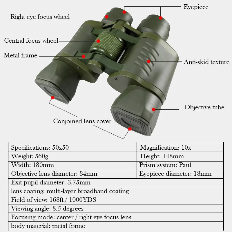 Professional Binoculars 50x50 60x60 80x80 Long Range Telescope 10000M HD Military BAK4 Prism Spotting Scope Big Eyepiece Hunting