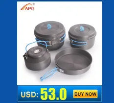 APG Ultralight Titanium Pan Outdoor Camping Tableware Titanium Pot Cookware