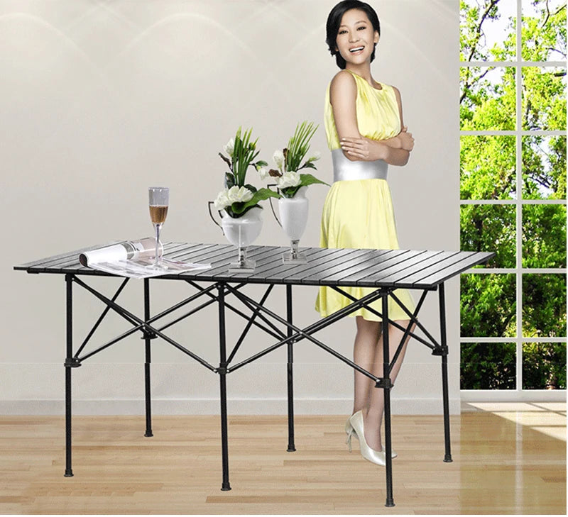 Outdoor Folding Table Chair   Camping Aluminium Alloy Picnic Table Waterproof Durable Folding Table Desk For 95*55*68cm 70*70cm