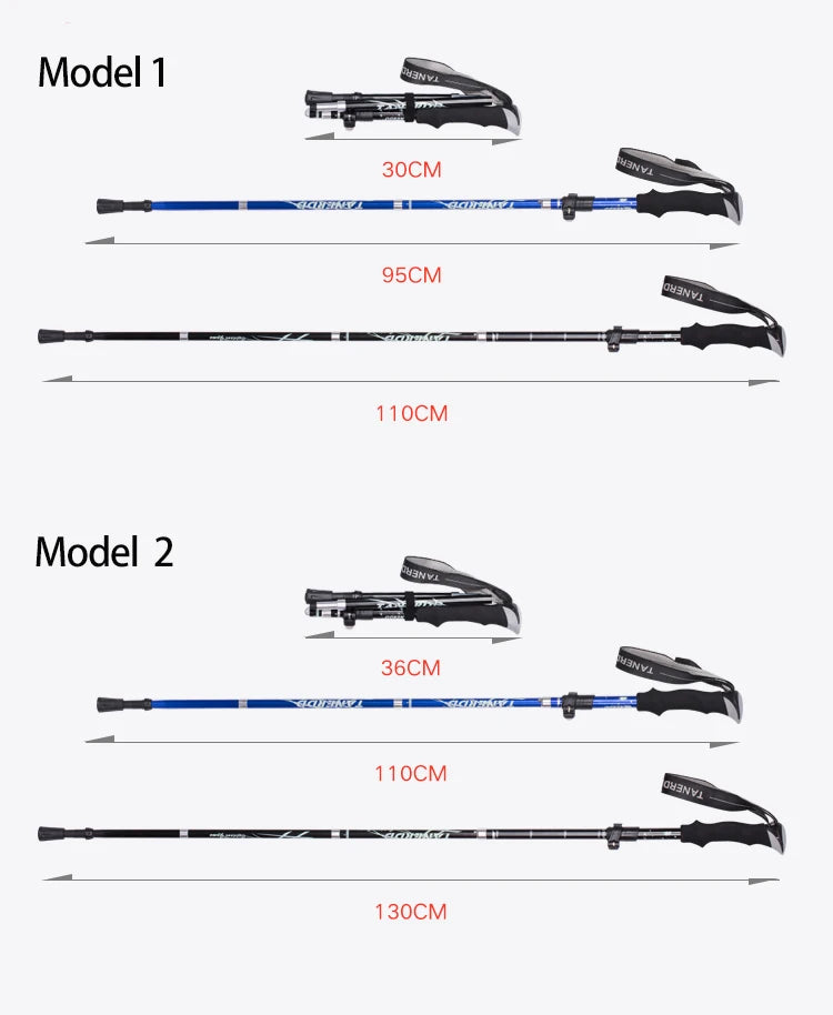 5-Section Outdoor Fold Trekking Pole Camping Portable Walking Hiking Stick For Nordic Elderly Telescopic Club Easy Put Into Bag