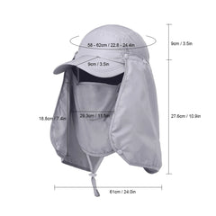 Fishing Clothings Outdoor Hunting Hat Hiking Visor Hat UV Protection Face Neck Cover Fishing Sun Cap Mountain Climbing Sun