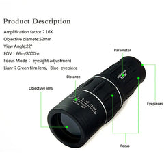 Powerful Telescope Maifeng 16X52 Monoculars 66M/8000M For Hunting Camping Night Vision Telescopio Hd Spotting Scope Long Range