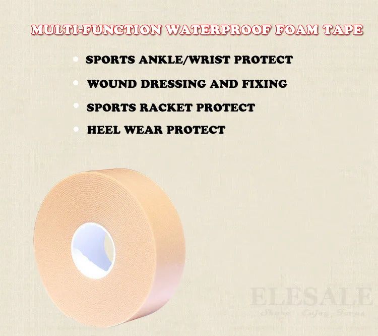 1-Roll 2.5cm*5m Elastic Waterproof Foam Tape Wear-Resistant Bandage Sticker Wound Dressing Sports Sprain Treatment First Aid Kit