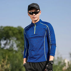 Men Quick Dry T-shirt Long Sleeve Sport Top Sportswear Male Fitness Outdoor Running Mountaineer Trekking Clothing Training Shirt