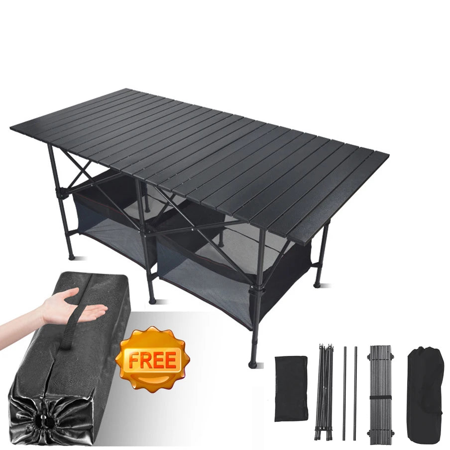 Outdoor Folding Table Chair   Camping Aluminium Alloy Picnic Table Waterproof Durable Folding Table Desk For 140*70*70CM