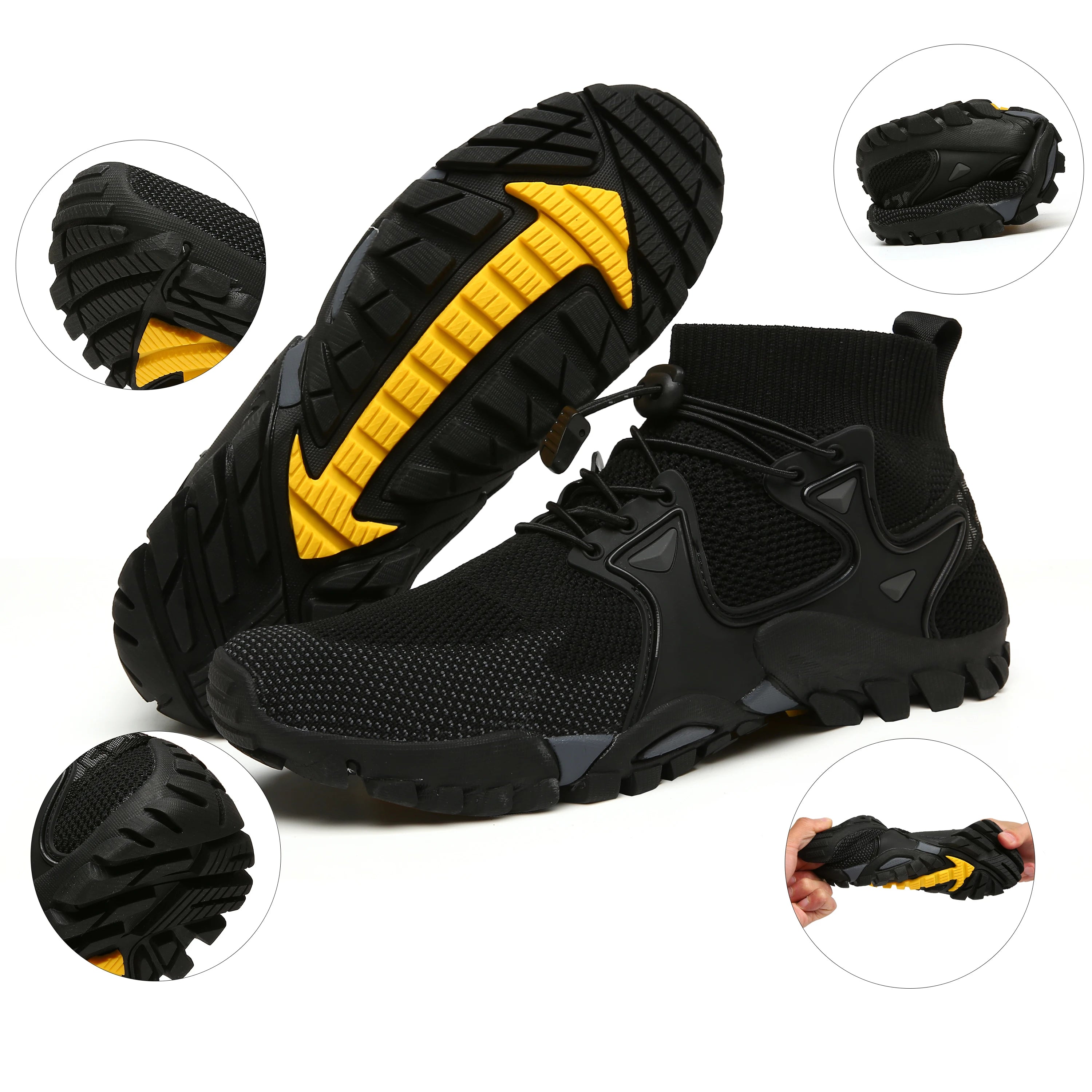 Mens Breathable Hiking Shoes Outdoor Non-slip Wear-resistant Camping Shoes Couples Trail Trekking Mountain Climbing Sport Shoes