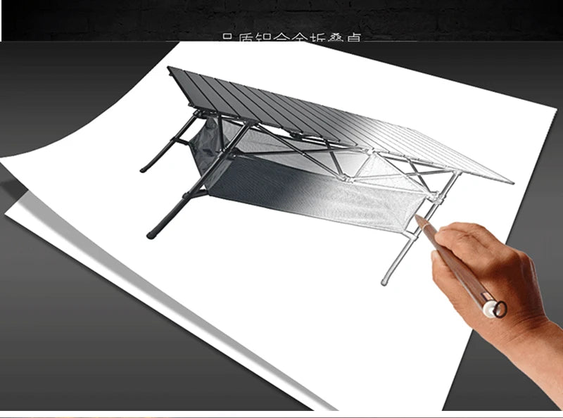 New Outdoor Folding Table Chair Camping Aluminium Alloy BBQ Picnic Table Waterproof Durable Folding Table Desk