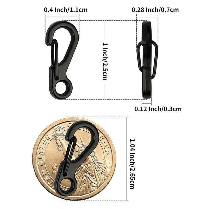 10Pcs/lot Mini Carabiner Keychain Camping Gadgets EDC Survival Equipment Snap Hook Climbing SF Spring Backpack Tactical Gear