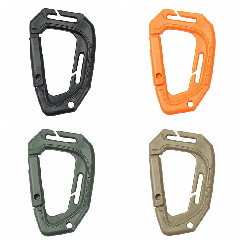 1Pcs Big D-type Plastic Steel Tactical Molle Quick Hook Hanging Buckle Clip Outdoor Camping Backpack Bag EDC Tool Accessories