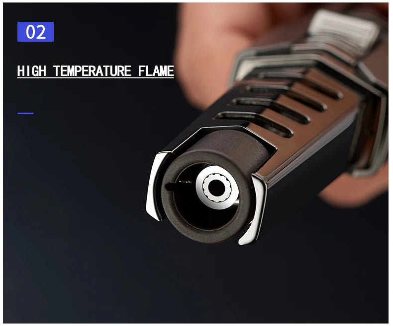 Kitchen BBQ Cigar Big Jet Flame Fire Torch Outdoor Powerful Flame  Camping Gun Lighter Mans Tools Without Butane Gas