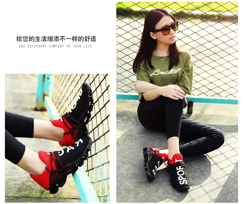 Large Size Summer Damping Women's Running Shoes Men Sport Sneakers Woman Sports Shoes Women Black Red Kids Trainers Gym GME-1839