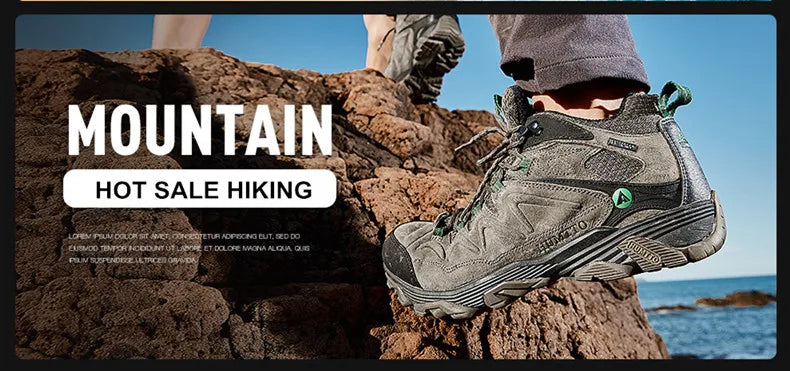 HUMTTO Waterproof Hiking Shoes Men's Outdoor Sneakers for Men 2021 Leather Women Winter Woman Climbing Trekking Sport Man Boots