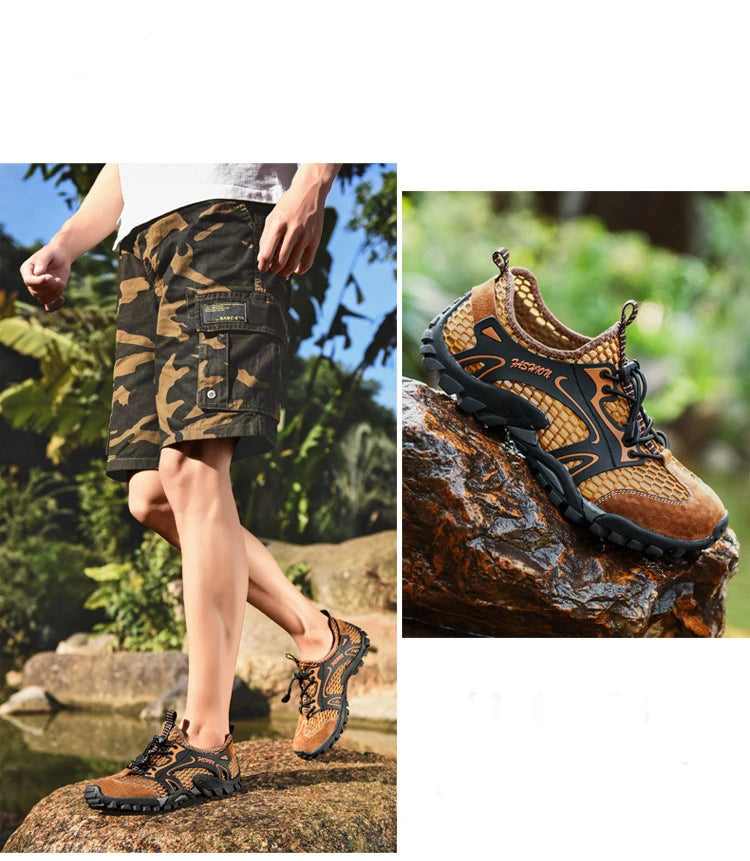 JACKSHIBO Breathable Water Shoes For Men Climbing Hiking Upstream Shoes Men Outdoor Beach Swimming Shoes Barefoot Sneakers