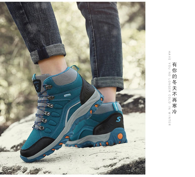 Couple Outdoor Waterproof Hiking Boots Men Winter Shoe Walking Climbing Hiking Shoes Mountain Sport Boots Hunting Woman Sneakers