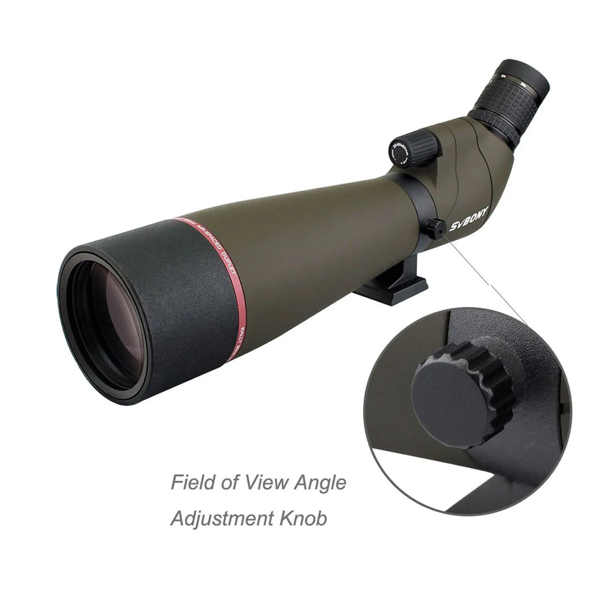 Svbony Telescope SV13 20-60x80 Zoom Spotting Scope 45-Degree Large Field of View Birdwatching Hiking Camping Equipment