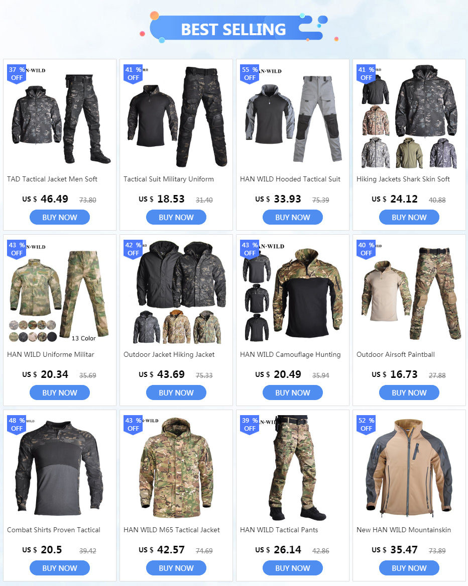 Tactical Jackets Soft Shell Hunting Jackets Waterproof Camo Uniforme Winter Clothes Safari Windbreaker Men Clothing Cargo Pants