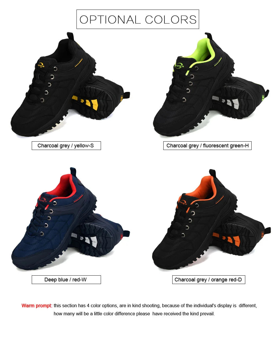 BONA New Designers Popular Hiking Shoes Man Nubuck Leather Mesh Outdoor Men Sneakers Climbing Shoes Men Sport Shoes Trendy