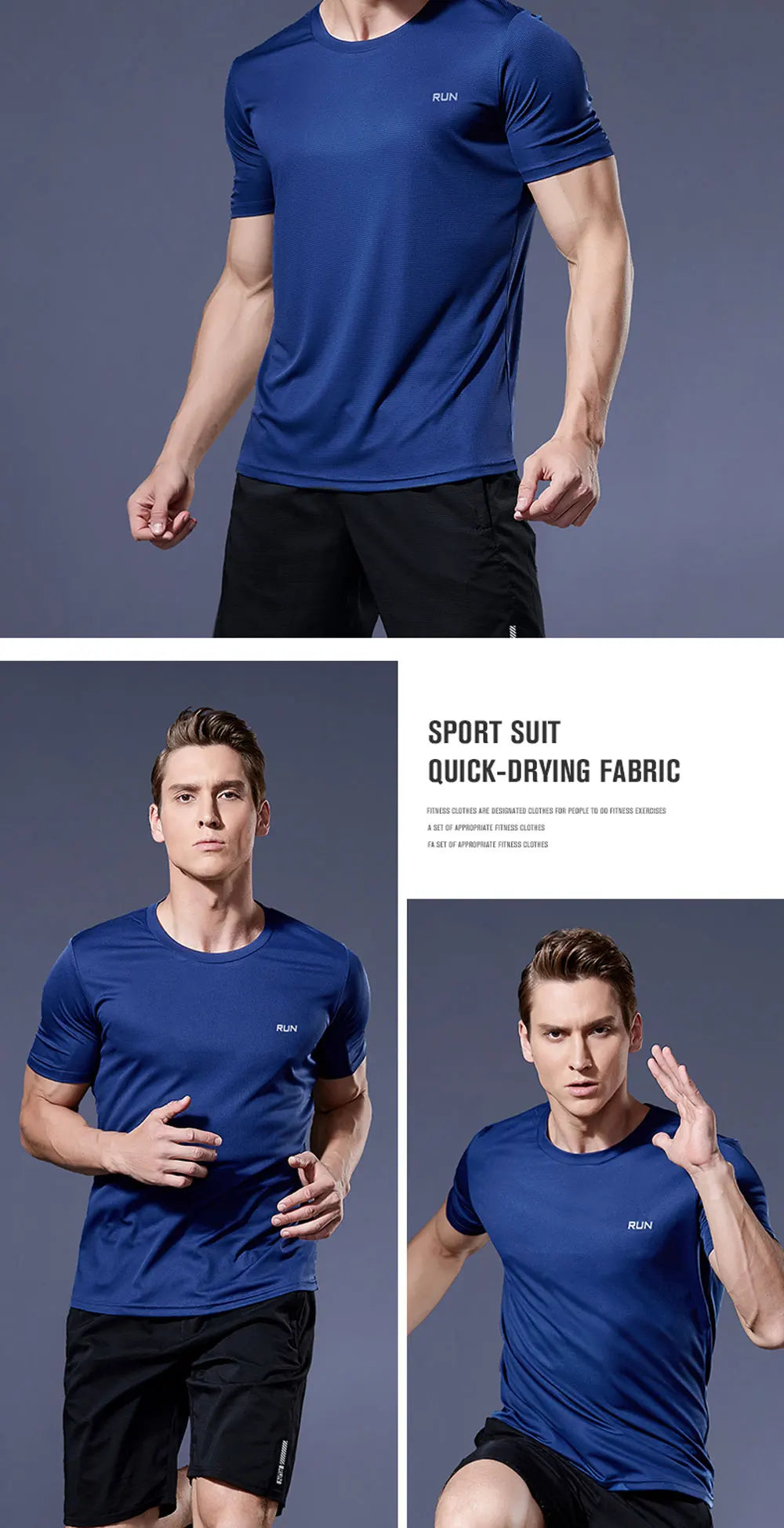 Black Compression Men T-shirts workout Sports Running T-shirt Short Sleeve Quick Dry Tshirt Fitness Exercise Gym Clothing