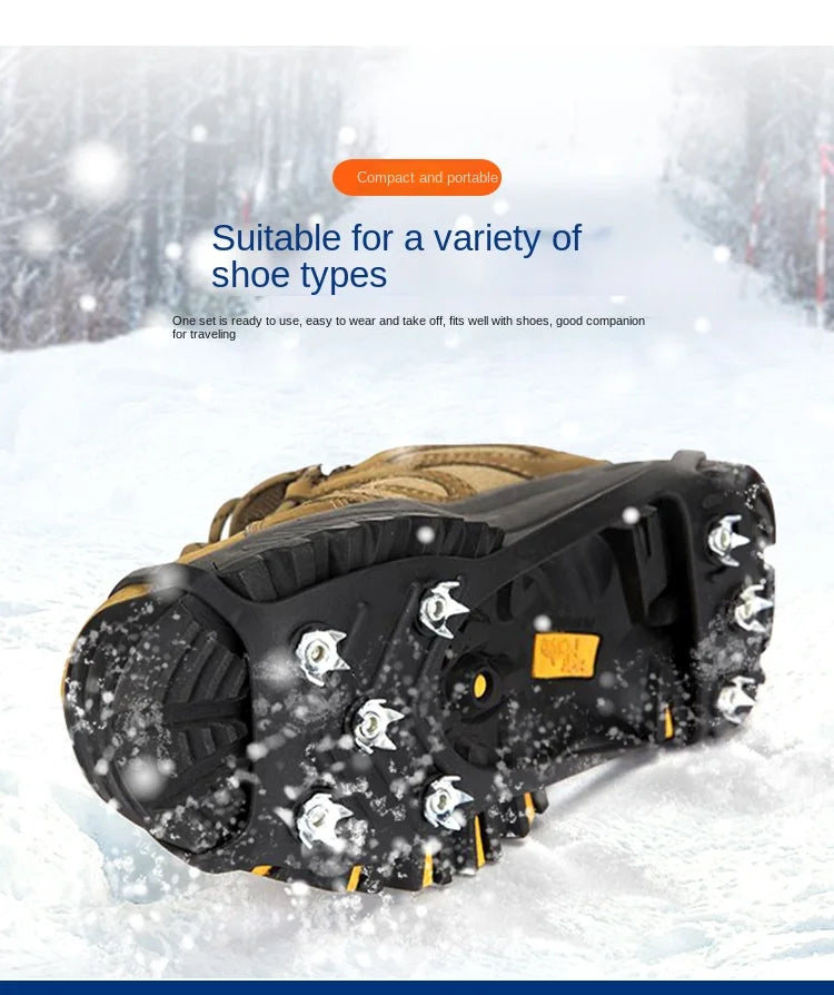 8 Teeth Climbing Crampons for Outdoor Winter Walk Ice Fishing Snow Shoes Antiskid Shoes Manganese Steel Shoe Covers Crampones