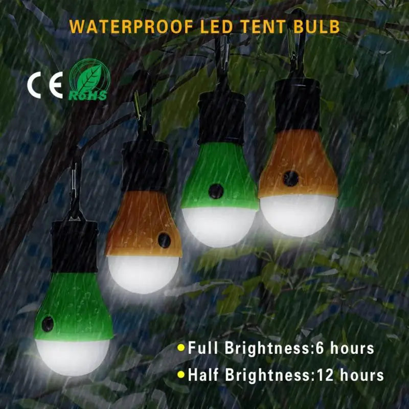 Camping Lantern Outdoor Light Battery Powered Lights Multicolor Waterproof Lighting Mini Portable LED Lamp Bulb Emergency Light