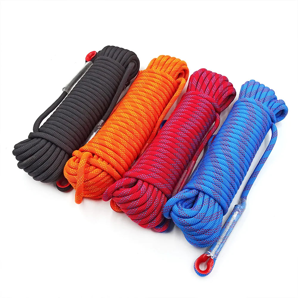 Outdoor 8mm Climbing Rope Rock High Strength Static Survival Emergency Fire Rescue Safety Rope Cord Hiking Accessory Equipment